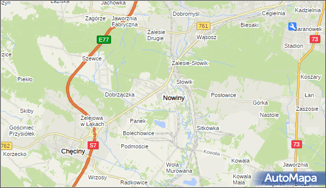 mapa Nowiny gmina Sitkówka-Nowiny, Nowiny gmina Sitkówka-Nowiny na mapie Targeo