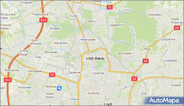 mapa Radogoszcz gmina Łódź, Radogoszcz gmina Łódź na mapie Targeo