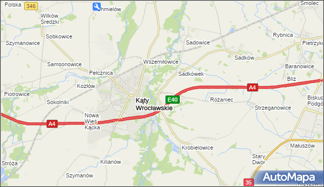 mapa Sośnica gmina Kąty Wrocławskie, Sośnica gmina Kąty Wrocławskie na mapie Targeo