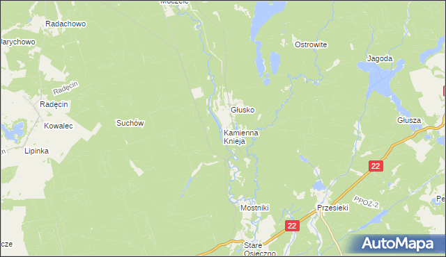 mapa Kamienna Knieja, Kamienna Knieja na mapie Targeo