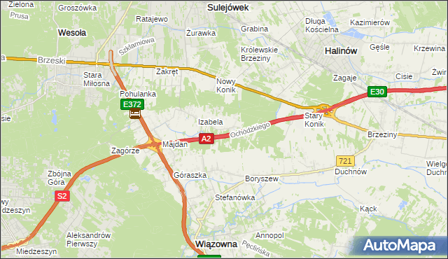 mapa Michałówek gmina Wiązowna, Michałówek gmina Wiązowna na mapie Targeo