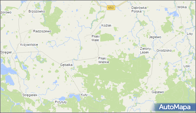 mapa Piłaki Wielkie, Piłaki Wielkie na mapie Targeo