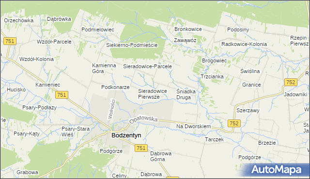 mapa Śniadka Pierwsza, Śniadka Pierwsza na mapie Targeo