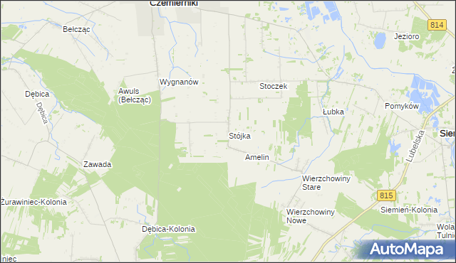 mapa Stójka gmina Czemierniki, Stójka gmina Czemierniki na mapie Targeo