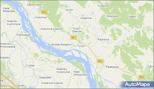 mapa Tyrzyn, Tyrzyn na mapie Targeo