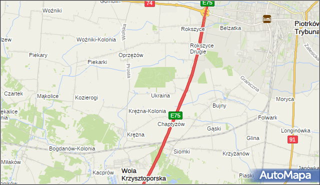 mapa Wola Rokszycka, Wola Rokszycka na mapie Targeo