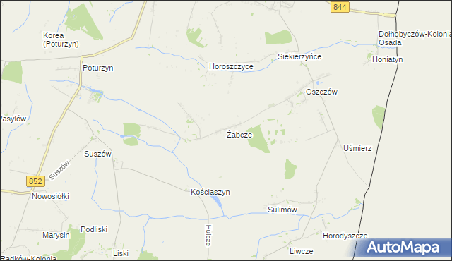 mapa Żabcze, Żabcze na mapie Targeo