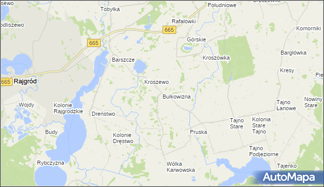 mapa Bułkowizna, Bułkowizna na mapie Targeo