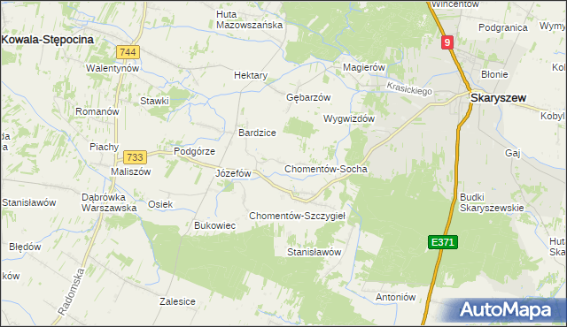 mapa Chomentów-Socha, Chomentów-Socha na mapie Targeo