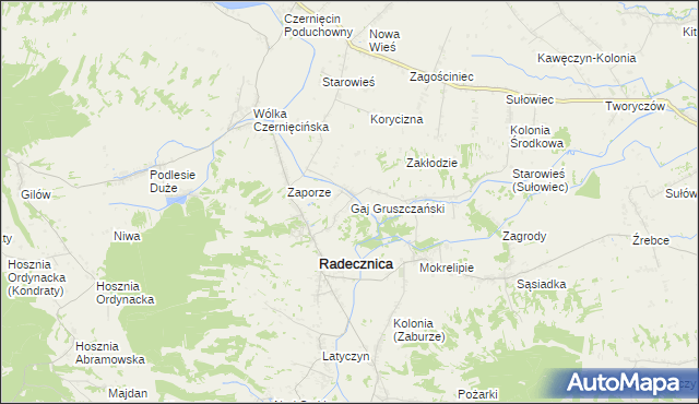 mapa Gaj Gruszczański, Gaj Gruszczański na mapie Targeo