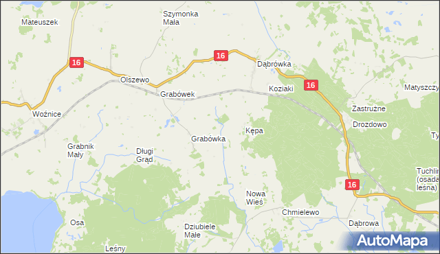 mapa Grabek gmina Mikołajki, Grabek gmina Mikołajki na mapie Targeo