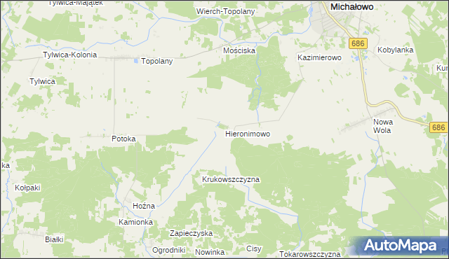 mapa Hieronimowo, Hieronimowo na mapie Targeo