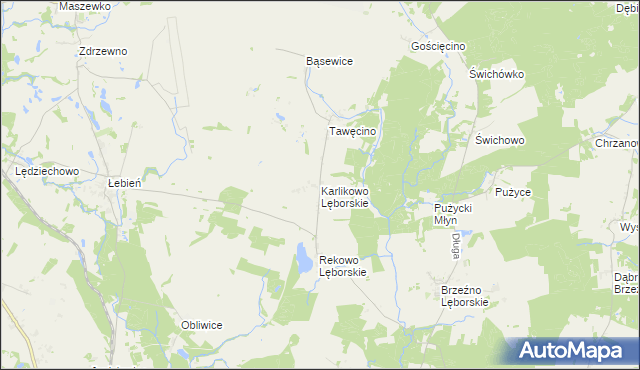 mapa Karlikowo Lęborskie, Karlikowo Lęborskie na mapie Targeo