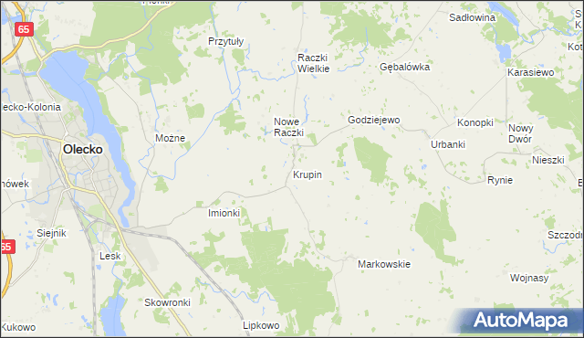 mapa Krupin gmina Wieliczki, Krupin gmina Wieliczki na mapie Targeo