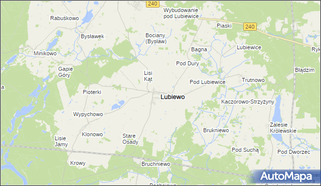 mapa Lubiewo powiat tucholski, Lubiewo powiat tucholski na mapie Targeo