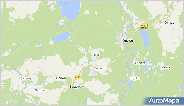 mapa Łużki, Łużki na mapie Targeo