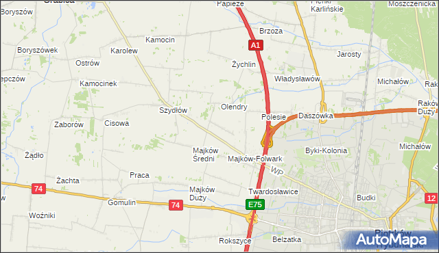 mapa Majków Mały, Majków Mały na mapie Targeo