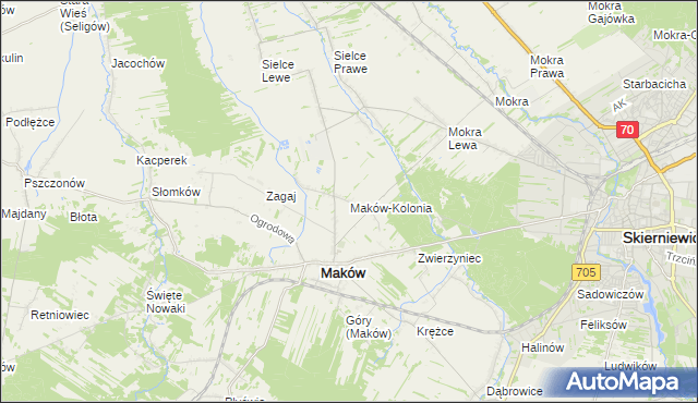 mapa Maków-Kolonia, Maków-Kolonia na mapie Targeo