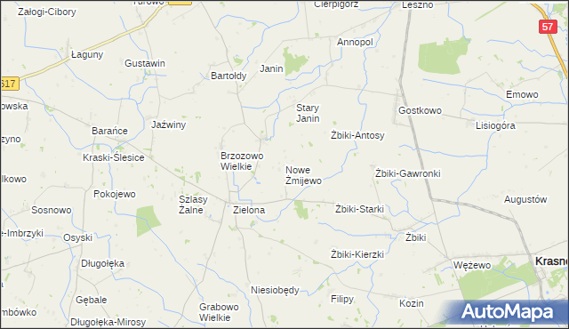 mapa Nowe Żmijewo, Nowe Żmijewo na mapie Targeo