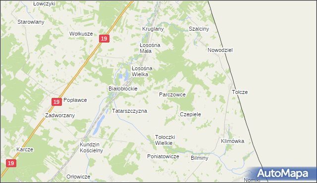 mapa Parczowce, Parczowce na mapie Targeo