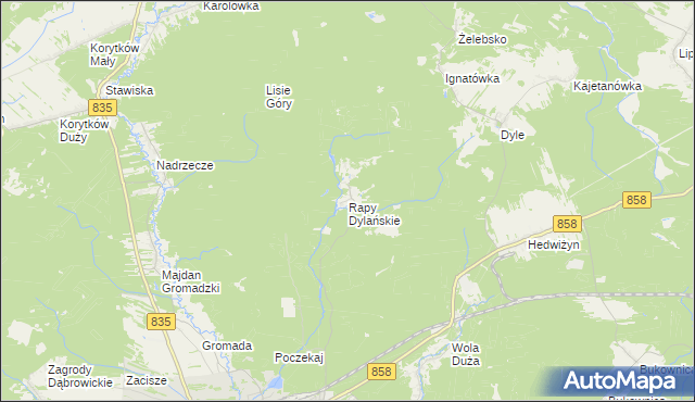 mapa Rapy Dylańskie, Rapy Dylańskie na mapie Targeo