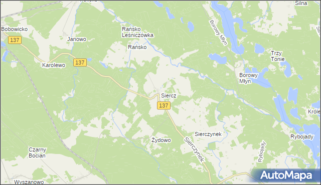 mapa Siercz, Siercz na mapie Targeo