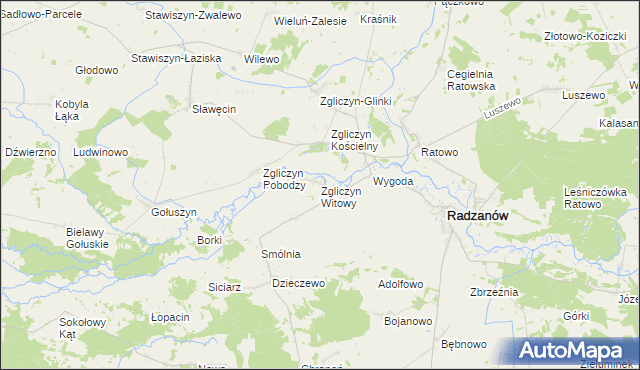 mapa Zgliczyn Witowy, Zgliczyn Witowy na mapie Targeo