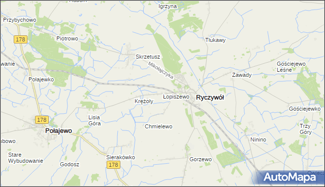 mapa Łopiszewo, Łopiszewo na mapie Targeo