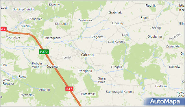 mapa Piaski gmina Górzno, Piaski gmina Górzno na mapie Targeo