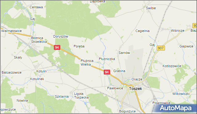 mapa Płużniczka, Płużniczka na mapie Targeo