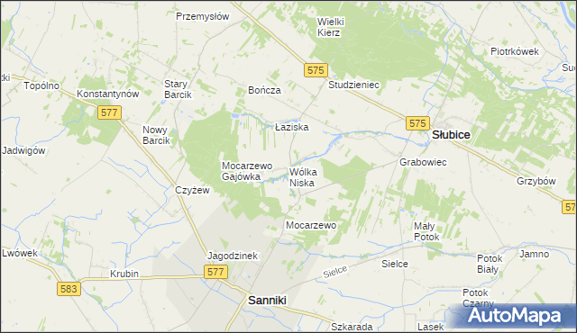 mapa Wólka Niska, Wólka Niska na mapie Targeo