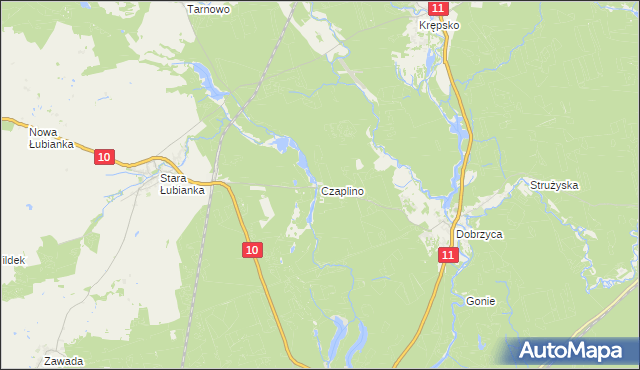 mapa Czaplino gmina Szydłowo, Czaplino gmina Szydłowo na mapie Targeo