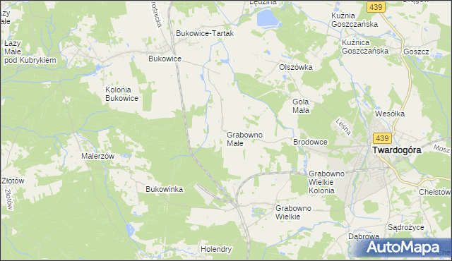 mapa Grabowno Małe, Grabowno Małe na mapie Targeo