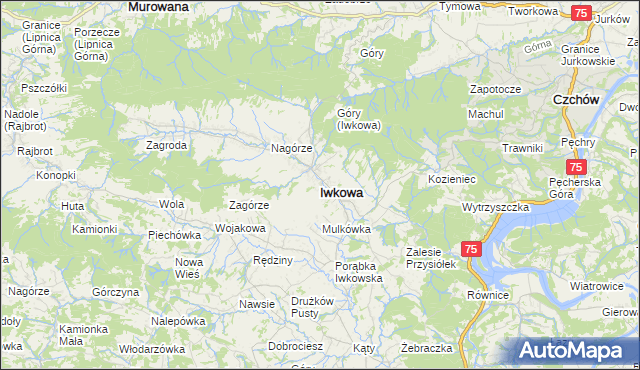 mapa Iwkowa, Iwkowa na mapie Targeo