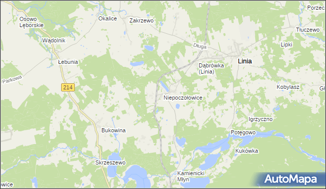 mapa Niepoczołowice, Niepoczołowice na mapie Targeo