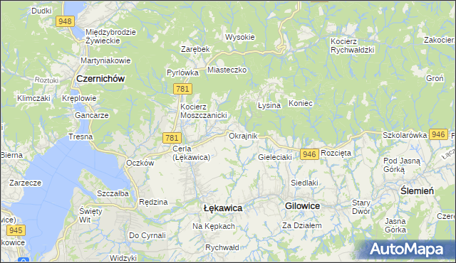 mapa Okrajnik, Okrajnik na mapie Targeo