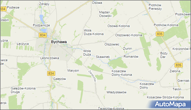 mapa Skawinek, Skawinek na mapie Targeo