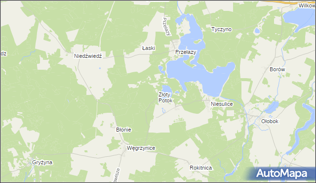 mapa Złoty Potok gmina Skąpe, Złoty Potok gmina Skąpe na mapie Targeo
