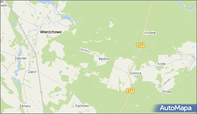 mapa Będlino, Będlino na mapie Targeo