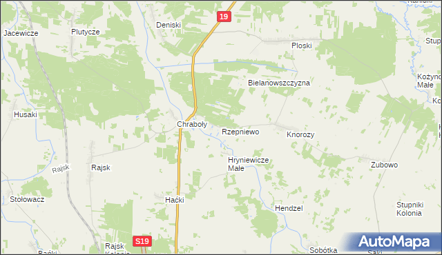 mapa Rzepniewo, Rzepniewo na mapie Targeo