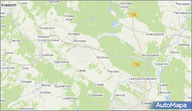 mapa Skorków, Skorków na mapie Targeo