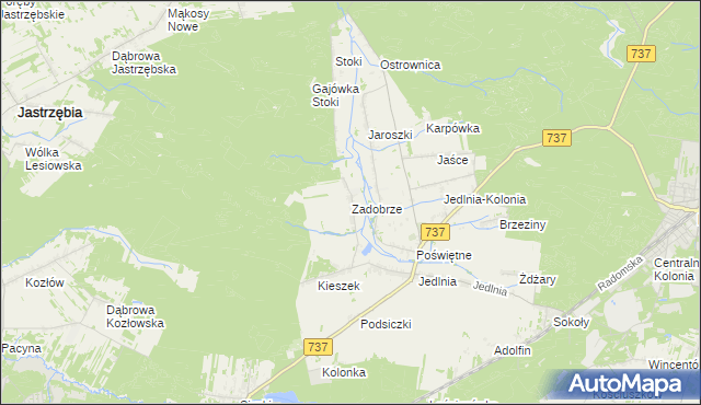 mapa Zadobrze gmina Pionki, Zadobrze gmina Pionki na mapie Targeo