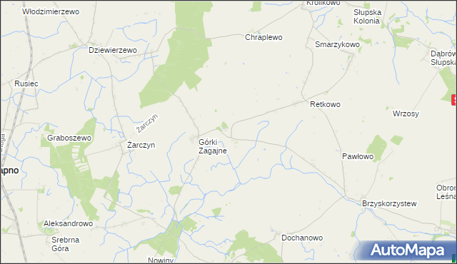 mapa Górki Dąbskie, Górki Dąbskie na mapie Targeo