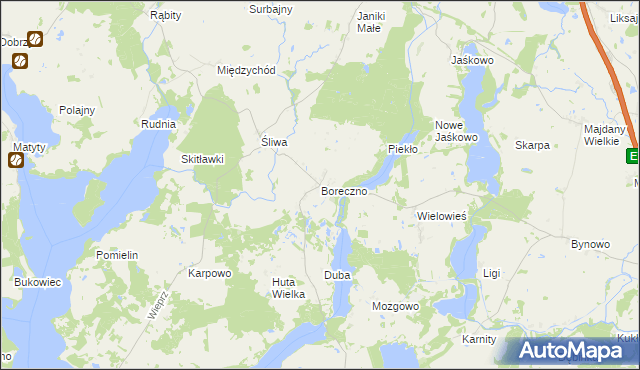 mapa Boreczno, Boreczno na mapie Targeo