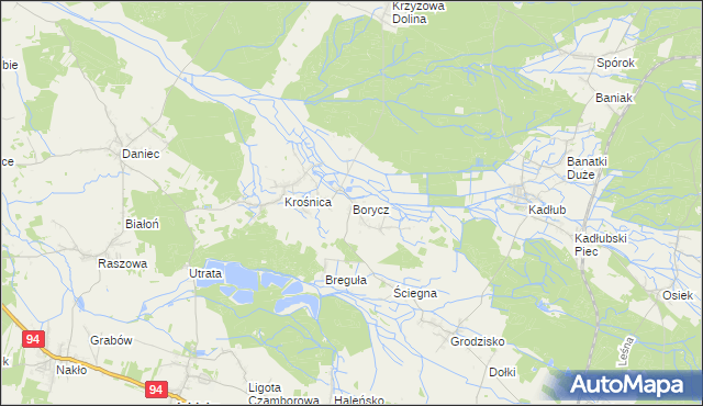 mapa Borycz, Borycz na mapie Targeo