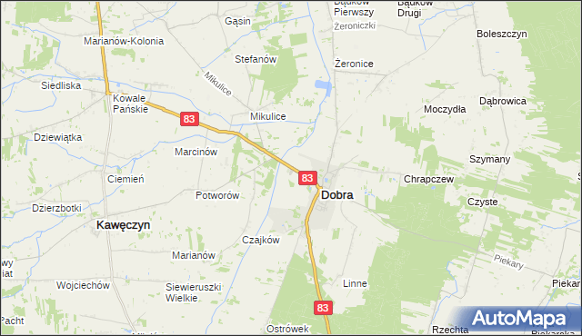 mapa Długa Wieś gmina Dobra, Długa Wieś gmina Dobra na mapie Targeo