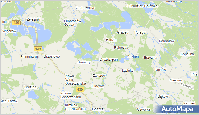 mapa Droździęcin, Droździęcin na mapie Targeo