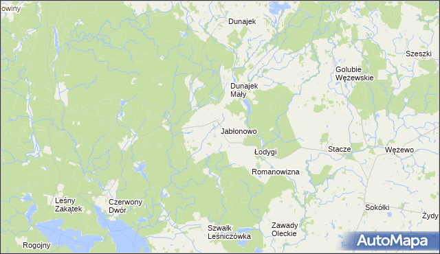 mapa Jabłonowo gmina Kowale Oleckie, Jabłonowo gmina Kowale Oleckie na mapie Targeo