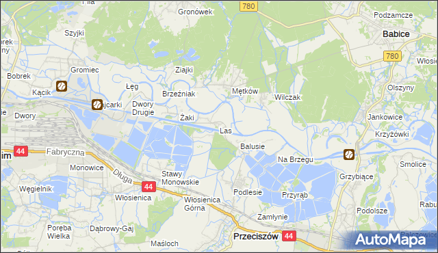 mapa Las gmina Przeciszów, Las gmina Przeciszów na mapie Targeo