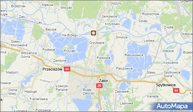 mapa Podolsze, Podolsze na mapie Targeo